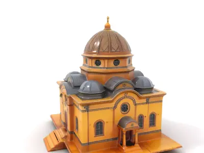 Classic Byzantine Church model pack Low-poly 3D model