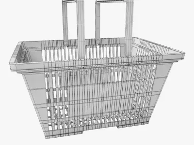 Plastic Shopping Basket 3D Model 3D model
