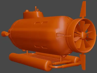 bathyscaphe type submarine 3D model