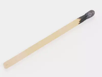 Burned Safety Match V1 - Realistic Single Matchstick 3D model