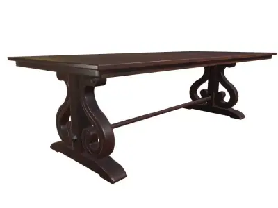 Table Game Ready Low poly 3D Model ornate Low-poly 3D model