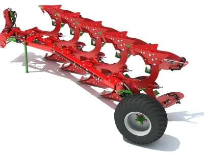 Semi Mounted Plough 3D model