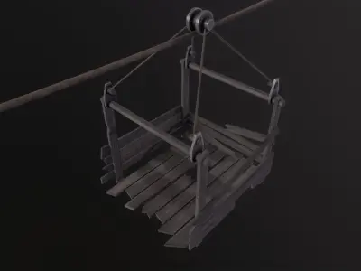 Rope way 3D Model Low-poly 3D model