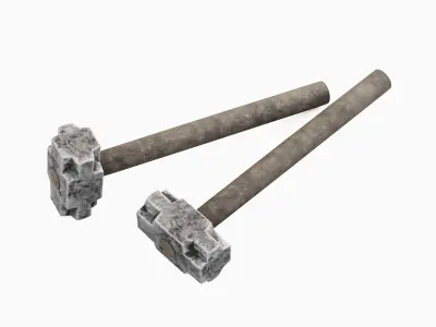 Dirty Sledgehammer 03 Low-poly 3D model