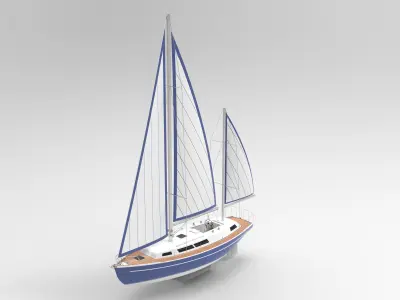 12 m Sail Yacht 3D print model