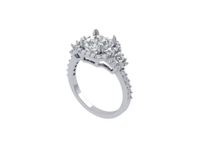 Radiant Art Deco Ring 3D print model 2