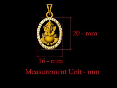 Ganpati Pendant - 0084  3D print model