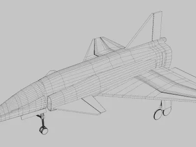 Jet Fighter Landing Gear JA37 Viggen Free 3D model