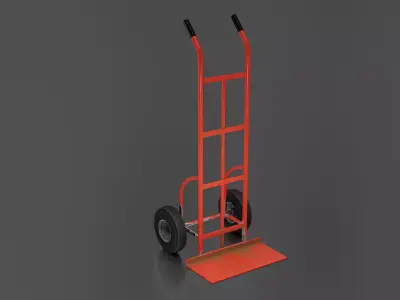 Two Wheels Cart Low-poly 3D model