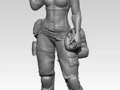 Army Gun Girl 3D print model