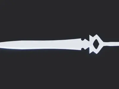 Blue Fantasy Sword Free low-poly 3D model