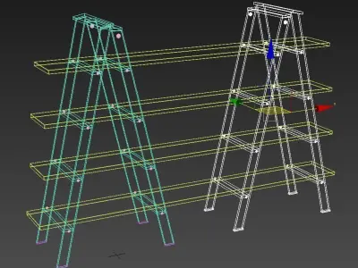 Shelving Aluminium Ladder Low-poly 3D model