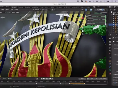 Logo Akademi Kepolisian 3D model