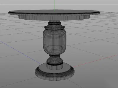 old round center table Low-poly 3D model