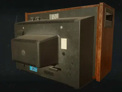 Vintage tv Low-poly 3D model