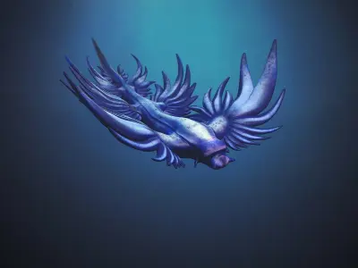 Sea Blue Dragon - Game Ready Low-poly 3D model Low-poly 3D model