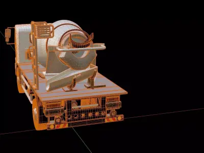 Hino Jumbo Ranger FM 320 Concrete Mixer Rigged BK 3D model