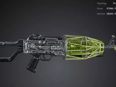 Green Future Gun 3D model