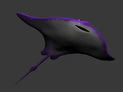 cartoon Ray Low-poly 3D model Low-poly 3D model Low-poly 3D model