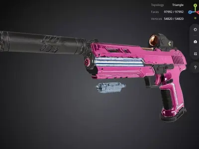 Pink Pistol 3D model buy