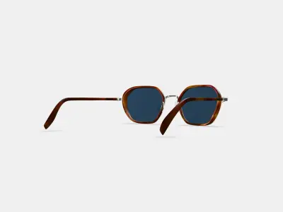 Levins Sunglasses in Rye Tortoise Matte with Antique Silver 3D model