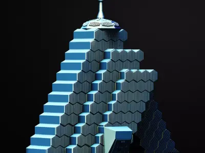 Hexspire Citadel Building Scifi 3D Printable STL File 3D print model
