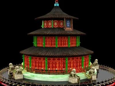 Chinese  ancient tower  3D model
