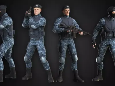 Military Spy Winter Skin Low-poly 3D model