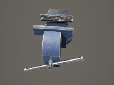 Bench Vice 01 Low-poly 3D model
