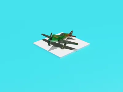 A cute toy plane 3D model