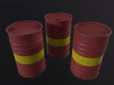 Rusty Oil Barrel 3D Model Low-poly 3D model