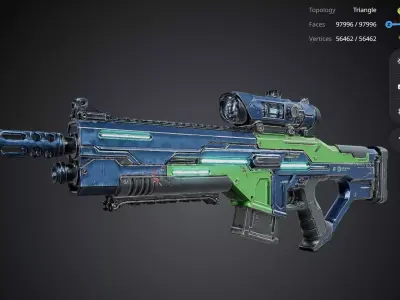 Futuristic Rifle 3D model order