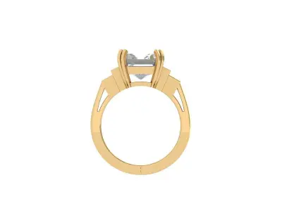 Asscher Solitair Ring 3D print model shop