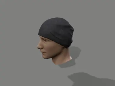 Fleece hat Low-poly 3D model
