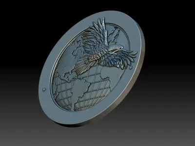 Eagle and globe seal 3D print model