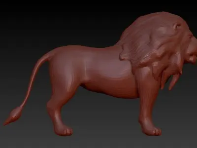 old Lion Low-poly 3D model