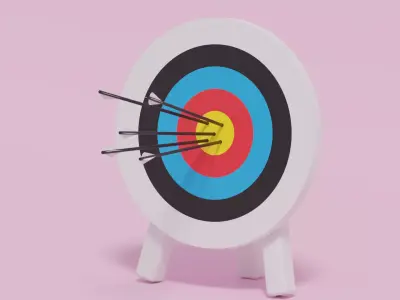 Archery Target and Arrows Low-poly 3D model