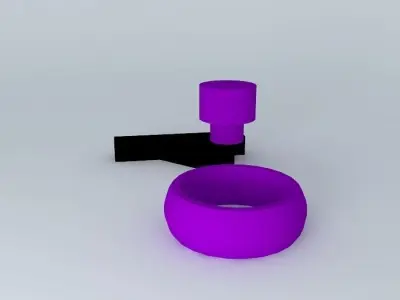 curtain rod end cap pipe holder and tie 3D model