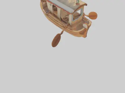 artoon Boat Paddle model 3D model