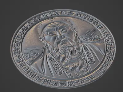 Genghis Khan Medallion 3D print model buy