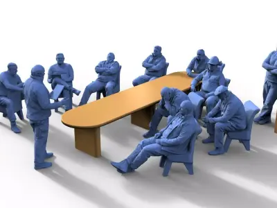 Meeting group of people 3D print model