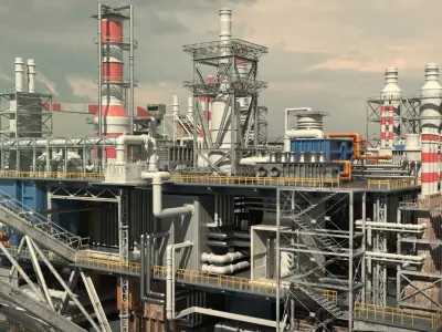 Solan oil platform 3D model