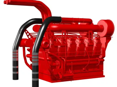 Red Engine Model 3D model