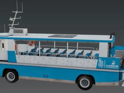 Amphibious Ferry Tatihou III 3D low-poly Low-poly 3D model