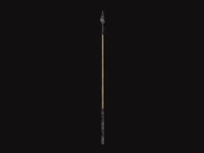 Medieval Spear Low-poly 3D model 8