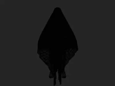 Highpoly ghost  Low-poly 3D model