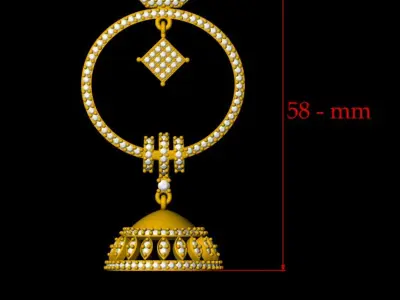 Jhumka Earring - 007 3D print model