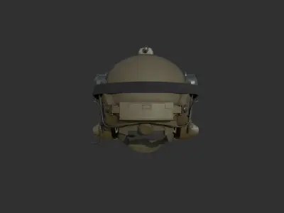 Ops-Core Fast XP TAN with Comtac and Goggles Low Poly 3D model  Low-poly 3D model