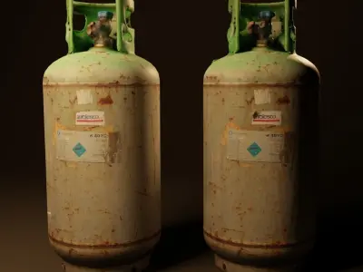 Gas cylinder Low-poly 3D model purchase