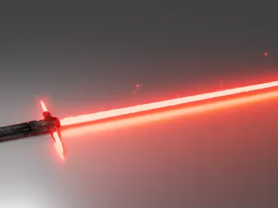 Kylo Ren Lightsaber Low-poly 3D model